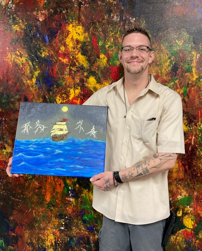 The Mental Health Association in Chautauqua County’s annual Art in Recovery Exhibit is in the undercroft of St. Luke’s Episcopal Church on Friday, September 26, 6–8 p.m. Brandon Griggs, who is preparing for a career teaching art, is returning as one of the exhibitors.