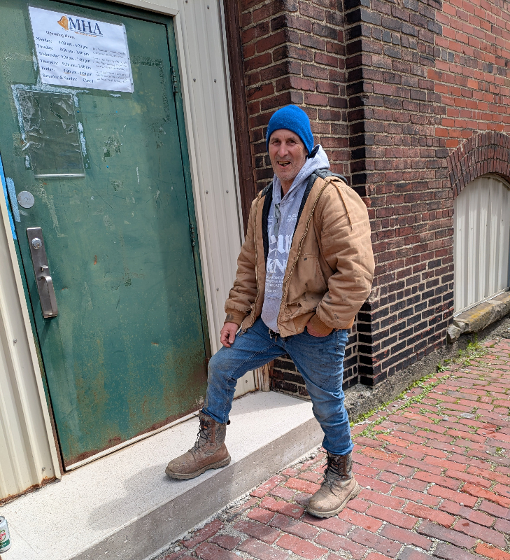Volunteer Ben Colaiacovo was recognized at the Mental Health Association in Chautauqua County’s April recovery luncheon for making a much-needed replacement to the outdoor step at the entryway.